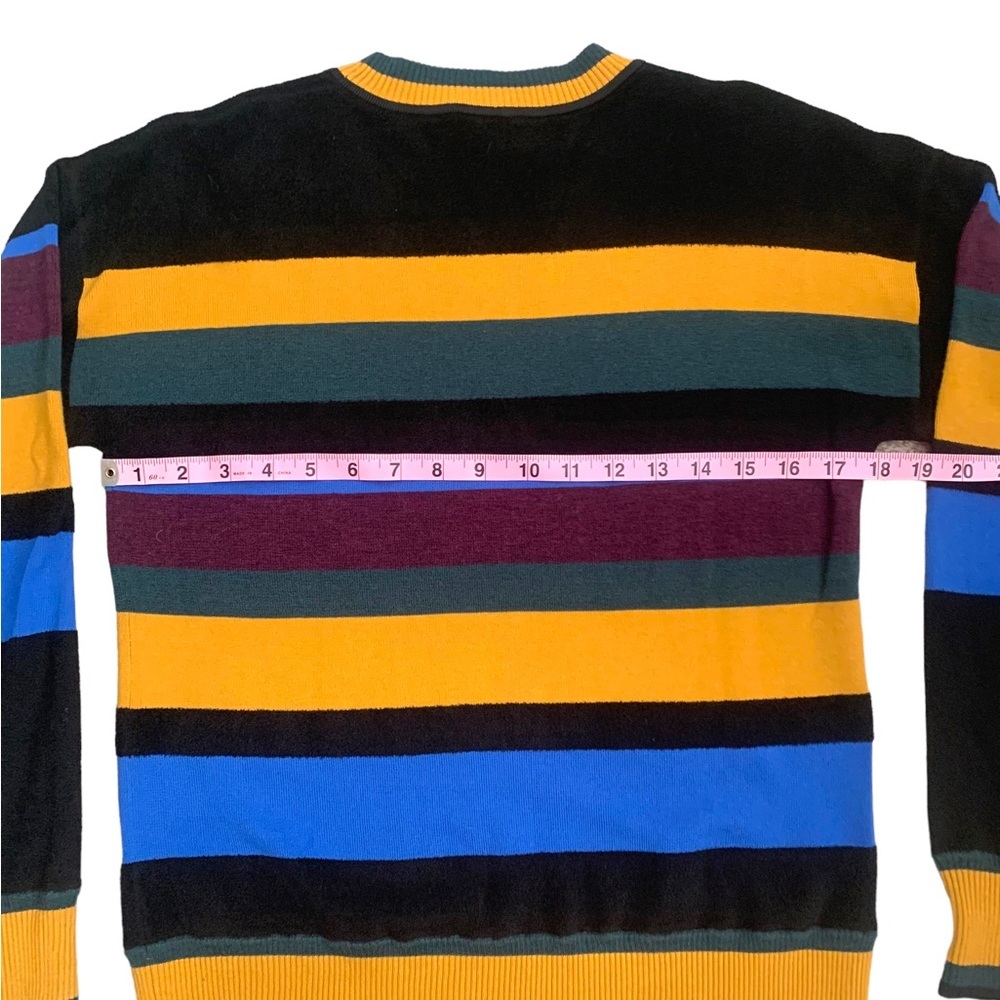 Grey Jason Wu Multicolored Striped Crew Neck Swea… - image 4